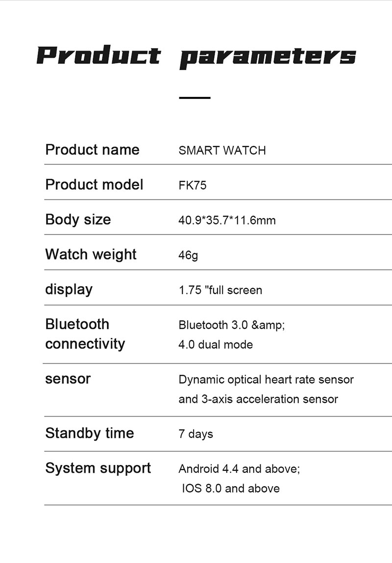 FK75 Smart Watch